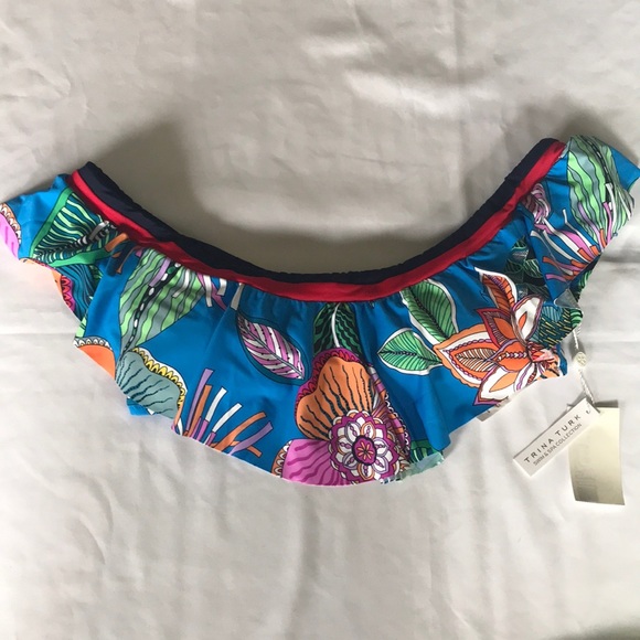 ๐Host Pick๐ Trina Turk Tahiti Tropical Off the Shoulder Top - Picture 3 of 10